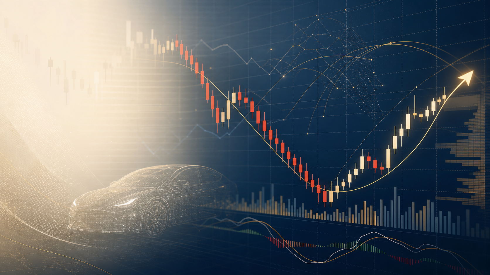 AI illustration for Tesla market commentary