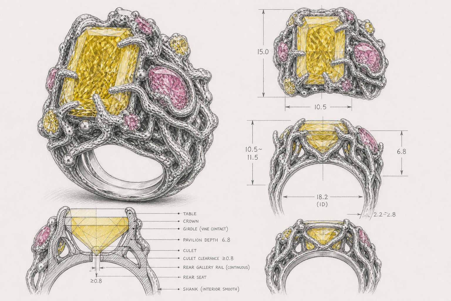 Construction study for Crown of Devouring Light